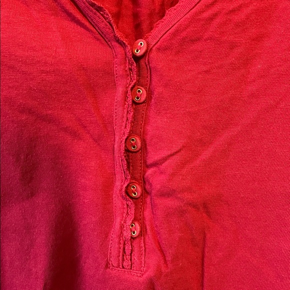Fat Face Berry Red Long-Sleeve Henley Top - Picture 4 of 5